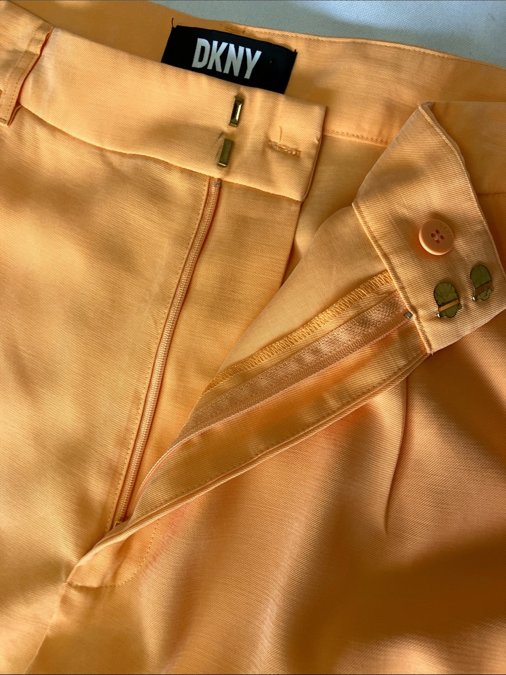 DKNY Wide Leg Cargo Pants in Bright Orange - Picture 4 of 13